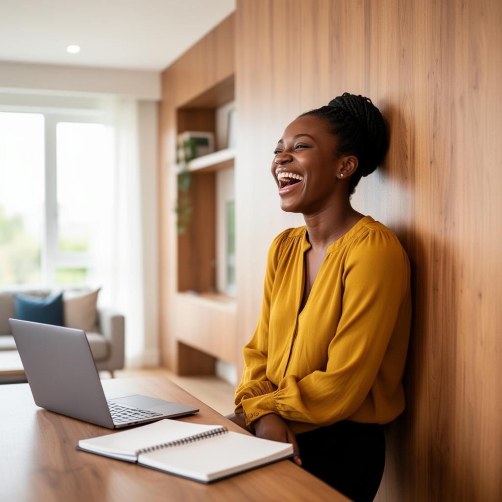 A confident tutor working from her home studio